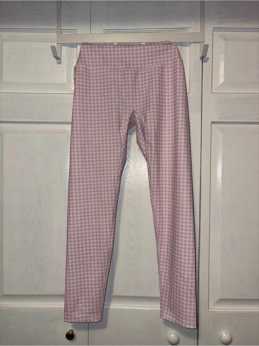 Pink Gingham High-Rise Stretch Leggings